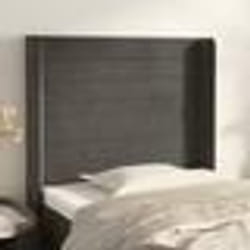 vidaXL Tête de lit avec oreilles Marron Foncé 163x16x78/88 cm Tissu