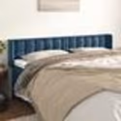vidaXL Tête de lit avec oreilles Bleu foncé 163x16x78/88 cm Velours