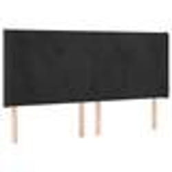 vidaXL Tête de lit avec oreilles Noir 163x16x118/128 cm Velours