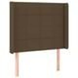 vidaXL Tête de lit avec oreilles Marron foncé 103x16x118/128 cm Tissu