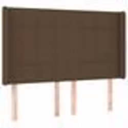 vidaXL Tête de lit avec oreilles Marron foncé 147x16x118/128 cm Tissu