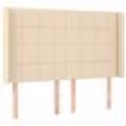 vidaXL Tête de lit avec oreilles Crème 147x16x118/128 cm Tissu