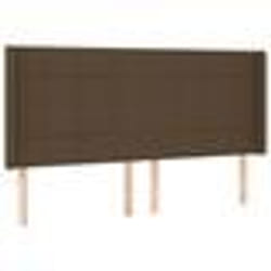 vidaXL Tête de lit avec oreilles Marron foncé 203x16x118/128 cm Tissu