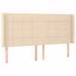 vidaXL Tête de lit avec oreilles Crème 203x16x118/128 cm Tissu