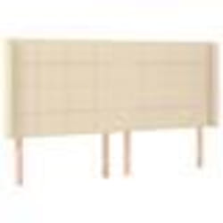 vidaXL Tête de lit avec oreilles Crème 203x16x118/128 cm Tissu