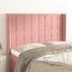 vidaXL Tête de lit avec oreilles Rose 147x16x118/128 cm Velours
