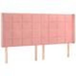 vidaXL Tête de lit avec oreilles Rose 163x16x118/128 cm Velours