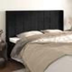 vidaXL Tête de lit avec oreilles Noir 183x16x118/128 cm Velours