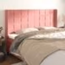 vidaXL Tête de lit avec oreilles Rose 183x16x118/128 cm Velours