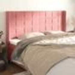 vidaXL Tête de lit avec oreilles Rose 183x16x118/128 cm Velours