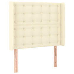 vidaXL Tête de lit avec oreilles Crème 93x16x118/128 cm Similicuir