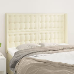 Tête De Lit Avec Oreilles Crème 147x16x118/128 Cm Similicuir Vidaxl