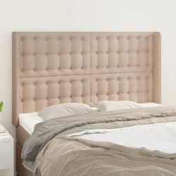 vidaXL Tête de lit avec oreilles Cappuccino 147x16x118/128 cm