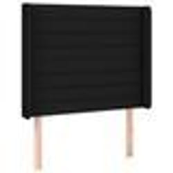vidaXL Tête de lit avec oreilles Noir 103x16x118/128 cm Tissu