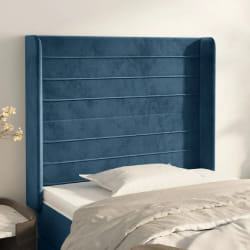 vidaXL Tête de lit avec oreilles - Bleu foncé