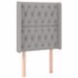 vidaXL Tête de lit avec oreilles Gris clair 83x16x118/128 cm Tissu