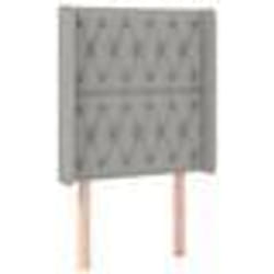 vidaXL Tête de lit avec oreilles Gris clair 83x16x118/128 cm Tissu