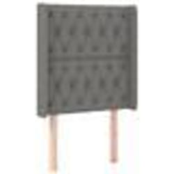 vidaXL Tête de lit avec oreilles Gris foncé 83x16x118/128 cm Tissu