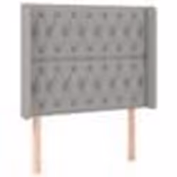 vidaXL Tête de lit avec oreilles Gris clair 93x16x118/128 cm Tissu