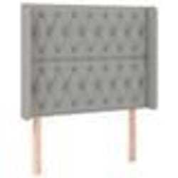 vidaXL Tête de lit avec oreilles Gris clair 93x16x118/128 cm Tissu