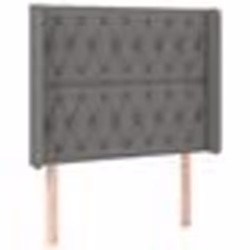 vidaXL Tête de lit avec oreilles Gris foncé 93x16x118/128 cm Tissu