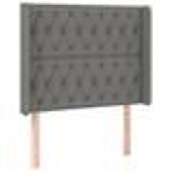 vidaXL Tête de lit avec oreilles Gris foncé 93x16x118/128 cm Tissu