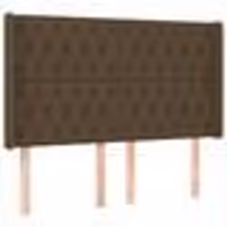 vidaXL Tête de lit avec oreilles Marron foncé 147x16x118/128 cm Tissu