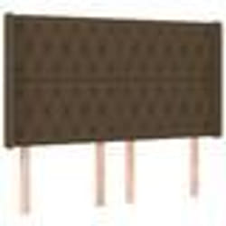 vidaXL Tête de lit avec oreilles Marron foncé 147x16x118/128 cm Tissu