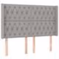 vidaXL Tête de lit avec oreilles Gris clair 163x16x118/128 cm Tissu
