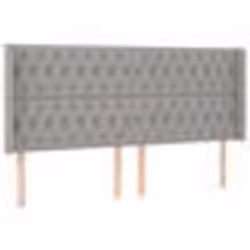 vidaXL Tête de lit avec oreilles Gris clair 183x16x118/128 cm Tissu