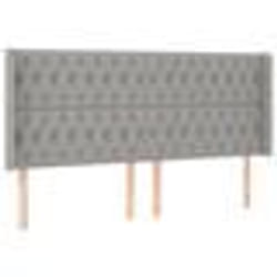 vidaXL Tête de lit avec oreilles Gris clair 183x16x118/128 cm Tissu