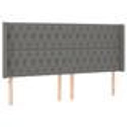 vidaXL Tête de lit avec oreilles Gris foncé 203x16x118/128 cm Tissu