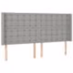 vidaXL Tête de lit avec oreilles Gris clair 163x16x118/128 cm Tissu