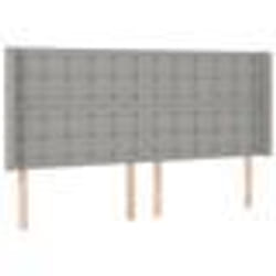 vidaXL Tête de lit avec oreilles Gris clair 163x16x118/128 cm Tissu