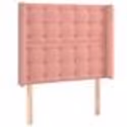 vidaXL Tête de lit avec oreilles Rose 103x16x118/128 cm Velours