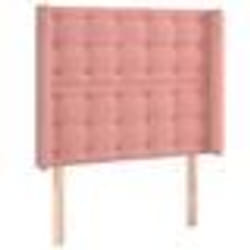 vidaXL Tête de lit avec oreilles Rose 103x16x118/128 cm Velours