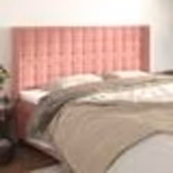 vidaXL Tête de lit avec oreilles Rose 163x16x118/128 cm Velours