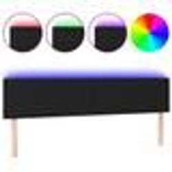 vidaXL Tête de lit à LED Noir 160x5x78/88 cm Tissu