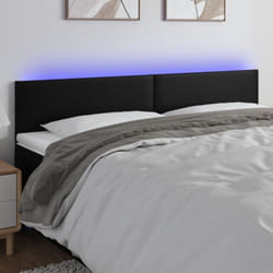 Vidaxl - Tête de lit à led Noir 180x5x78/88 cm Similicuir