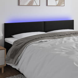 Vidaxl - Tête de lit à led Noir 200x5x78/88 cm Similicuir