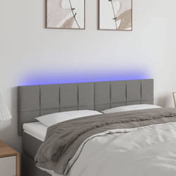 Tête de lit à led Gris foncé 144x5x78/88 cm Tissu
