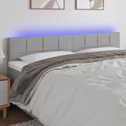 Tête de lit à led Gris clair 160x5x78/88 cm Tissu