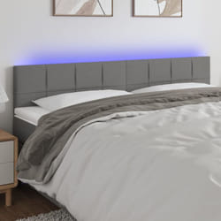 Vidaxl - Tête de lit à led Gris foncé 160x5x78/88 cm Tissu