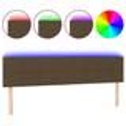 vidaXL Tête de lit à LED Marron Foncé 160x5x78/88 cm Tissu
