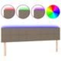 vidaXL Tête de lit à LED Taupe 160x5x78/88 cm Tissu