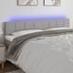 vidaXL Tête de lit à LED Gris clair 180x5x78/88 cm Tissu