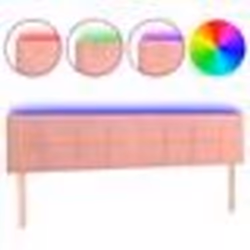 vidaXL Tête de lit à LED Rose 180x5x78/88 cm Velours