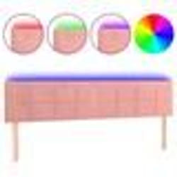 vidaXL Tête de lit à LED Rose 180x5x78/88 cm Velours