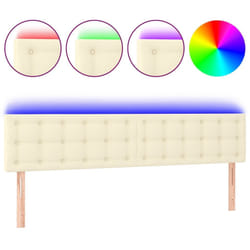 vidaXL Tête de lit à LED Crème 200x5x78/88 cm Similicuir
