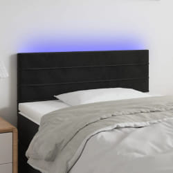 vidaXL Tête de lit à LED Noir 100x5x78/88 cm Velours